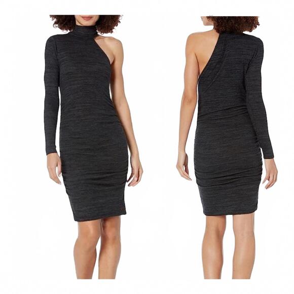 n:PHILANTHROPY Electra Asymmetrical Dark Gray Mini Dress NWT - Picture 1 of 10